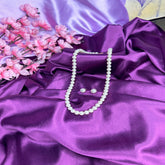 White Pearl Mala With Earrings Set